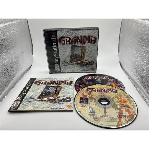 Grandia (Sony PlayStation 1 1999) PS1 Black Label CIB *Discs Have Light Wear*
